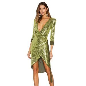 Zhivago When The Sun Went Down Dress Green Sequin Dress- Size XS